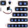 LED Switch Panel 12V 1- 6 Gang Marine Boat RV Car Toggle Button IP67 Waterproof Rocker Switch Panel For Boat Marine Ship Truck