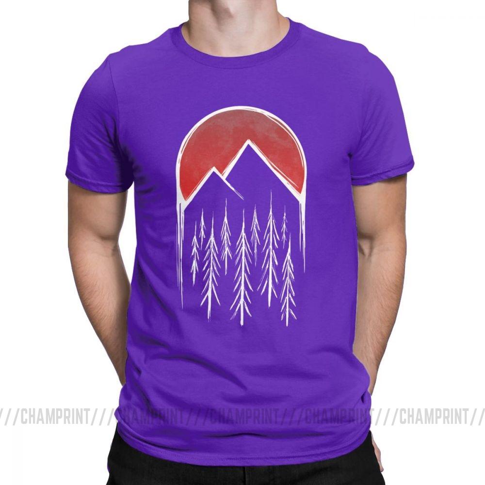 Twin Peaks T Shirts Men Red Pine Tree Moon High Quality Tops Short Sleeve