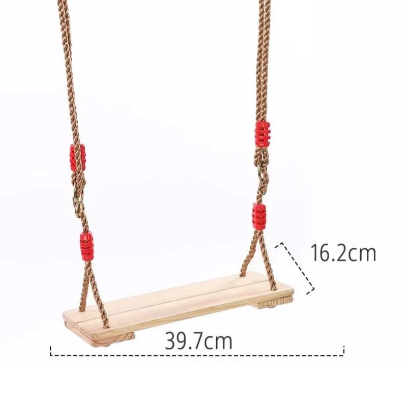 Hochwertige Holz-Vierbrett-Schaukel, verstellbare Seillänge, Schaukel für draußen und drinnen, Haus, Garten, Spielplatz, Pastorale Holzschaukel