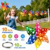 3D Flower Colorful Windmill String Mounted Bird Repeller Spinning Outdoor Pinwheel  Garden Yard