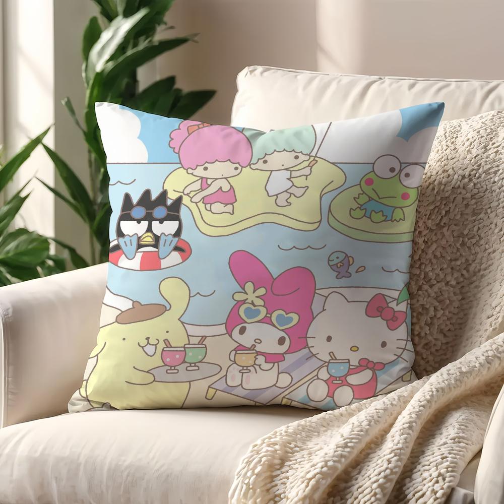 Cute SSanrio Friends cushion cover For Pillow Printing Sofa Decoration Home Car Room Coffee Shop Office Nordic Simplicity