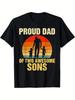 Proud Dad Of Two Awesome Sons Dad Of 2 Two Boys Best Father Tshirt