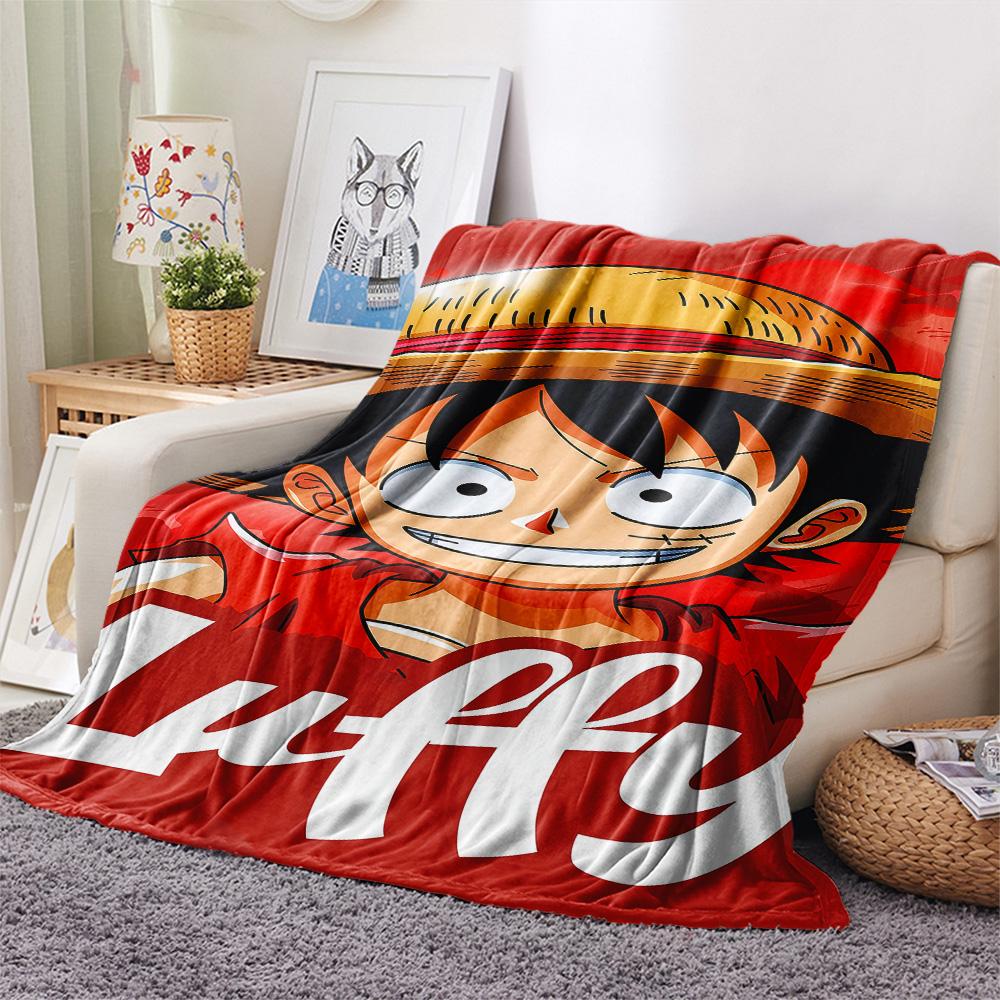1pz Una Pezzo Monkey D Luffy Coperta in Flanella Fantasia Adatta a Tutte le Stagioni per Arredamento Casa Calore e Comfort Regali Regalo Festivo