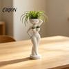 Indoor Outdoor Decorative Planter Funny Female Figure with Drainage Holes, Elegant Lady Flower Pot for Durable Resin Succulents Container Succulents,