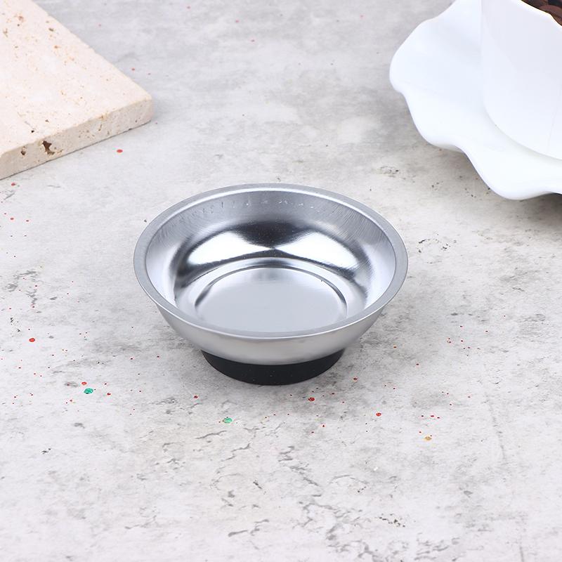 Stainless Steel Magnetic Tray Circular Magnetic Parts Bowl Screws Sockets Storage Tray For Auto Suction Pad Tools