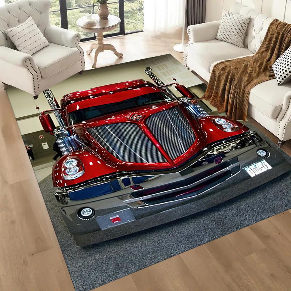 Kw Heavy Trucks Area Rug Suitable For Study Room Foyer Dining Room Dormitory Antislip Carpet Office Home Decor