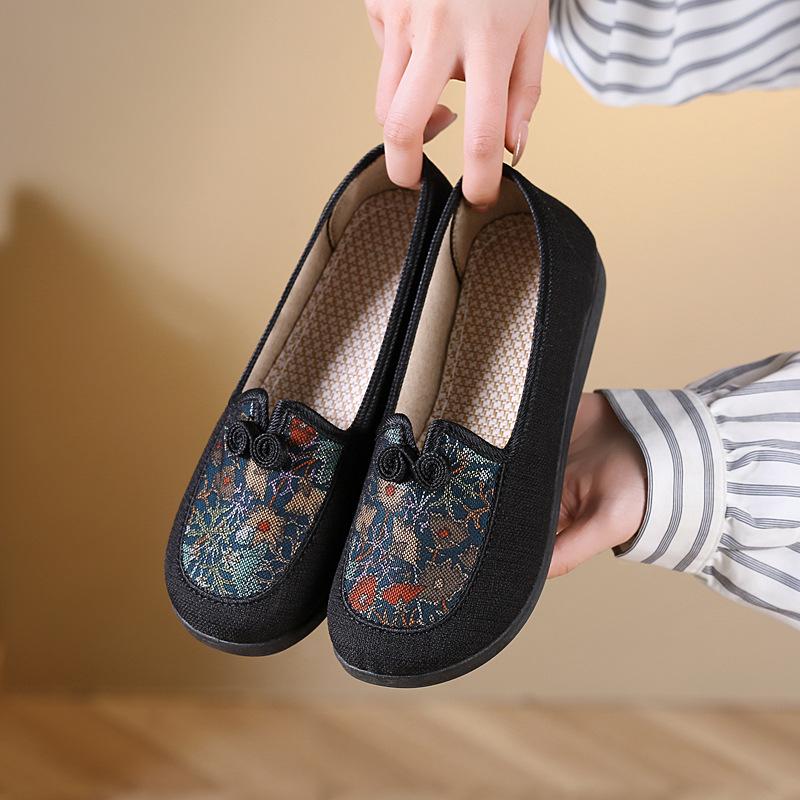 Shoes Women's ****** Cloth Shoes Middle-aged and Elderly Mother Shoes Breathable Grandma Shoes Elderly S**t-soled Cloth Shoes Old ******* Cloth Shoes