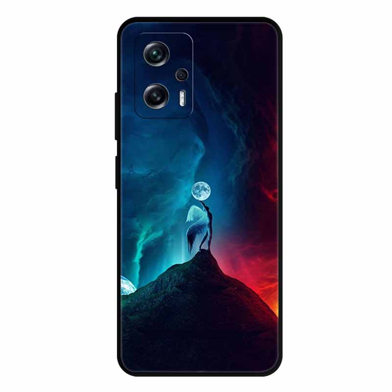 For Xiaomi Poco X4 GT Case X4GT X 4 GT Wolf TPU Silicone Soft TPU Back Cover for Poco X4 GT Para Cartoon Black Edge Fundas Coque