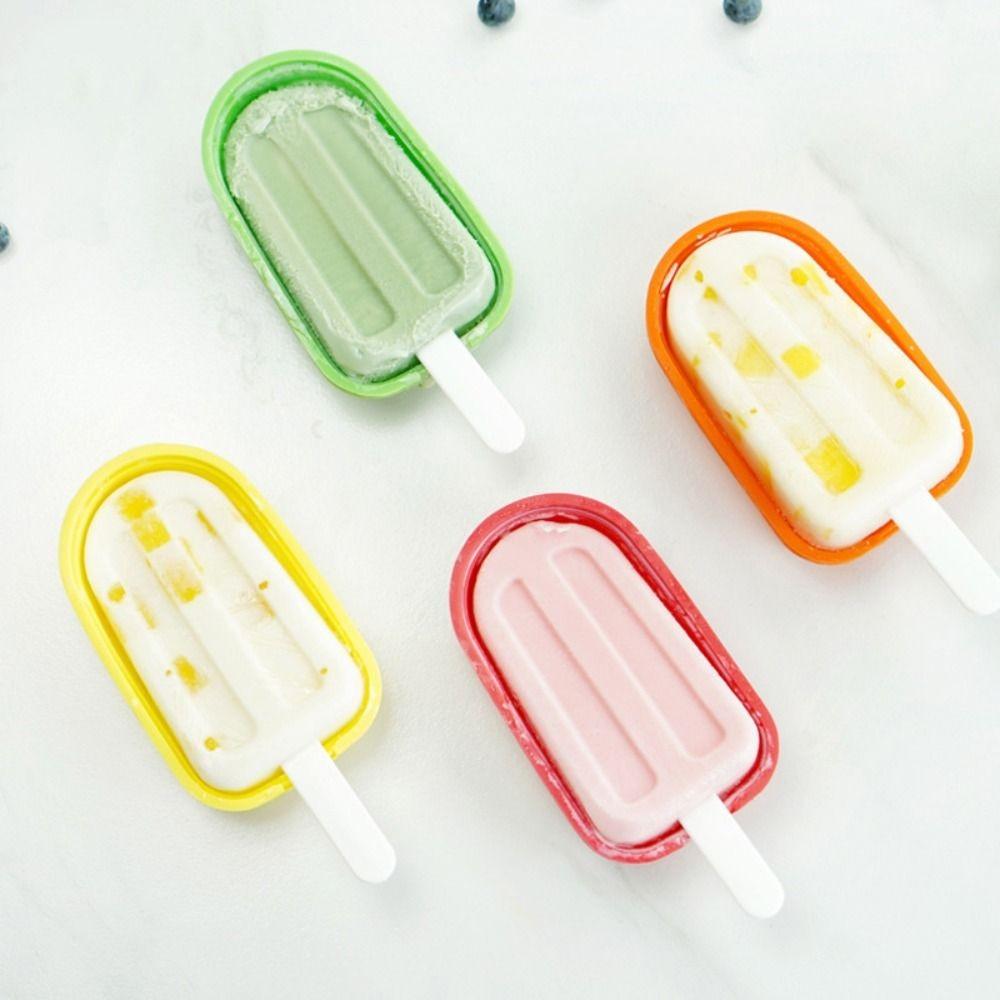 Easy To Demould Silicone Popsicle Mould Reusable With Lid and Sticks Popsicle Maker Stackable Ice-lolly Maker Cheese Lollipops
