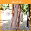 Abito di Cotone Base A-line Senza Maniche Scollo a V per Estate Abbigliamento Casual