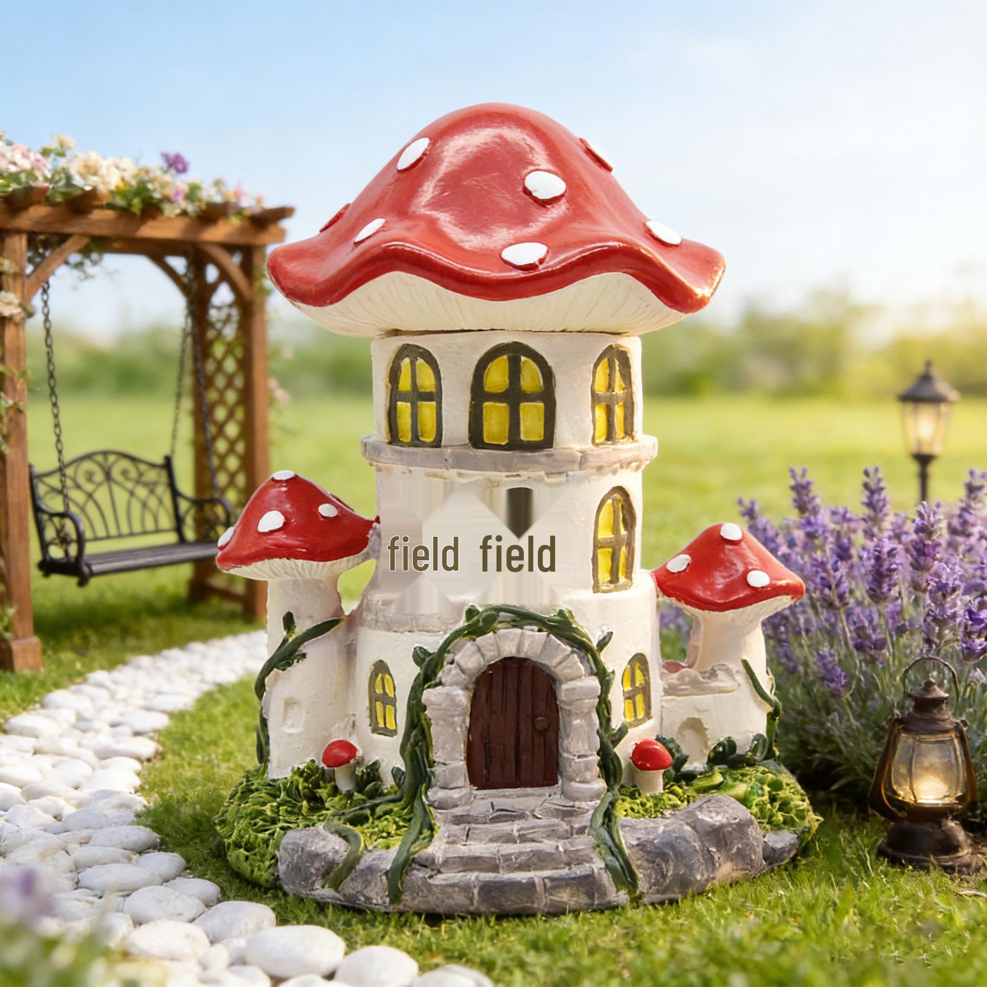 Напольные украшения-грибы из смолы для украшения комнаты, рабочего стола и уличного двора