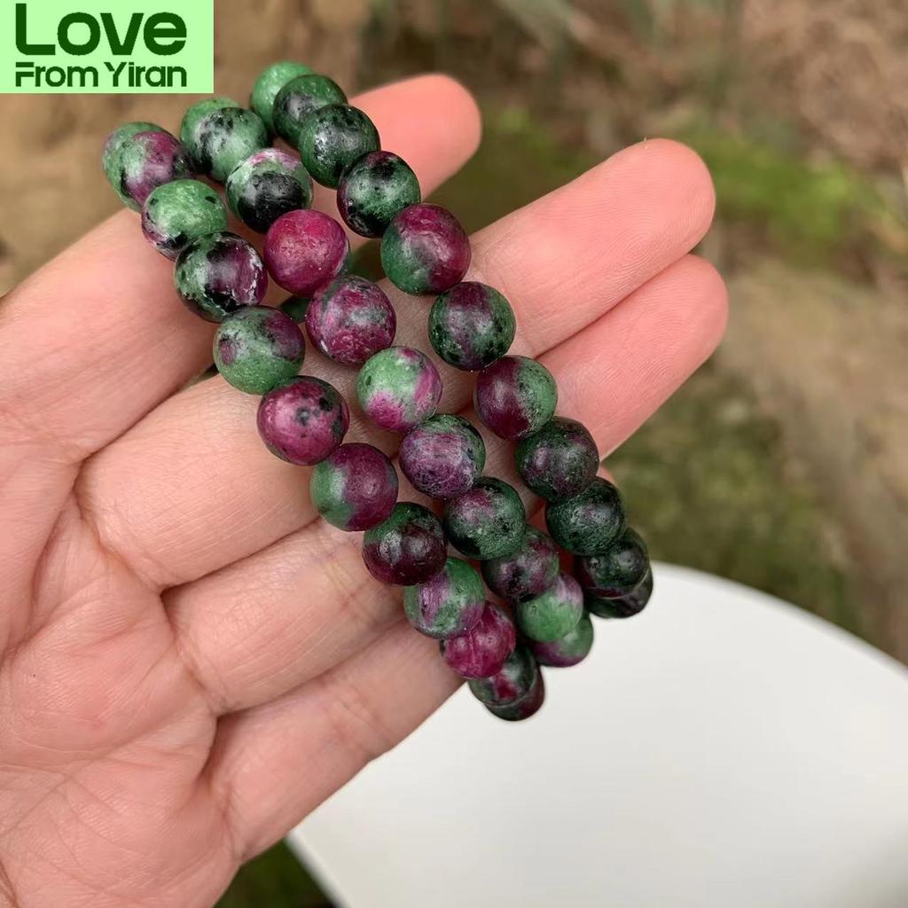7 .5Mm Natural Stone Epidote Wrist Bracelet Genuine Round Beads Crystalline Woman Man Gemstone Jewelry Bracelets On HandFashion Bracelets