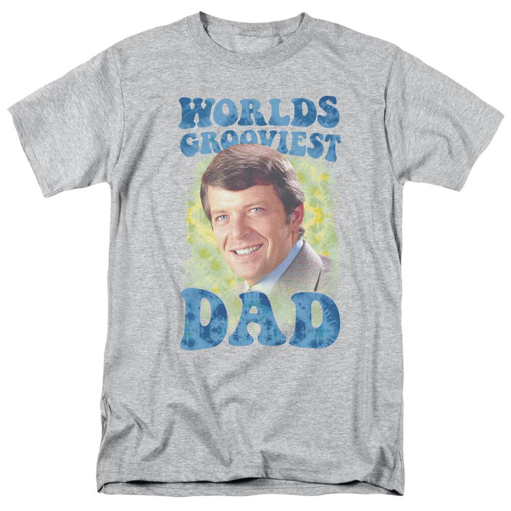 The Brady Bunch Worlds Grooviest Dad T Shirt Mens Licensed Classic Merch Gray XL