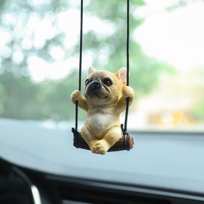 Welpen Auto Hängeornament Französische Bulldogge Autodekoration Spiegelhänger Autoinnenzubehör Auto