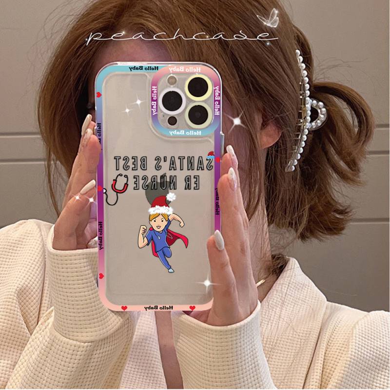 Cartoon Medicine Doctor Nurse Phone Case for iPhone 11 12 13 Mini Pro Max 14 Pro Max Case shell