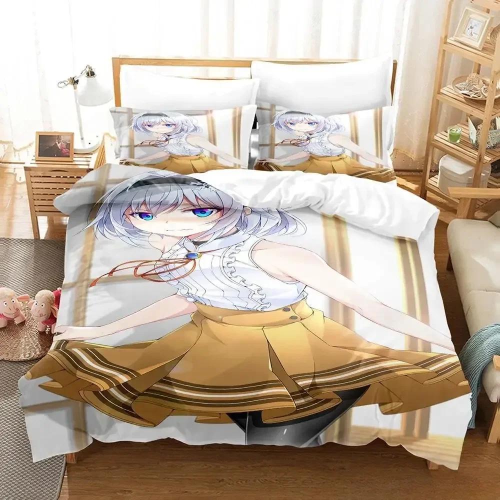 Kawaii Anime The Ryuo's Work Is Never Done Bedding Set Single Twin Full Queen King Size Bed Set Adult Kid Bedroom Duvetcover Set