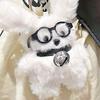 Glasses Dog Plush Keychain Cute Stylish Bag Hanging Decoration Car Key Pendant Trendy Adorable Plush Keychain