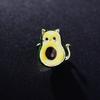 Blucome Cute Cartoon Avocado Cat Anime Brooches for Women Men Collar Hijab Pins