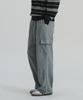 Credmens Soft Brushed String Wide Cargo Pants (Gray)