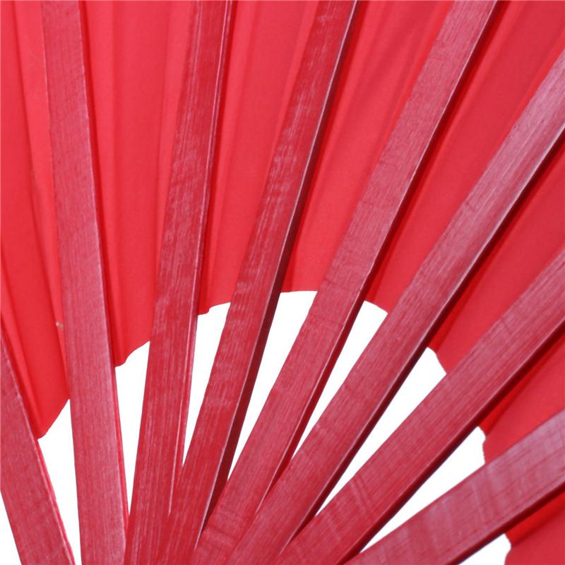 ABBY-4X Bamboo Structure Of Kung Fu Tai Chi Wushu Martial Arts Hand Fan Red
