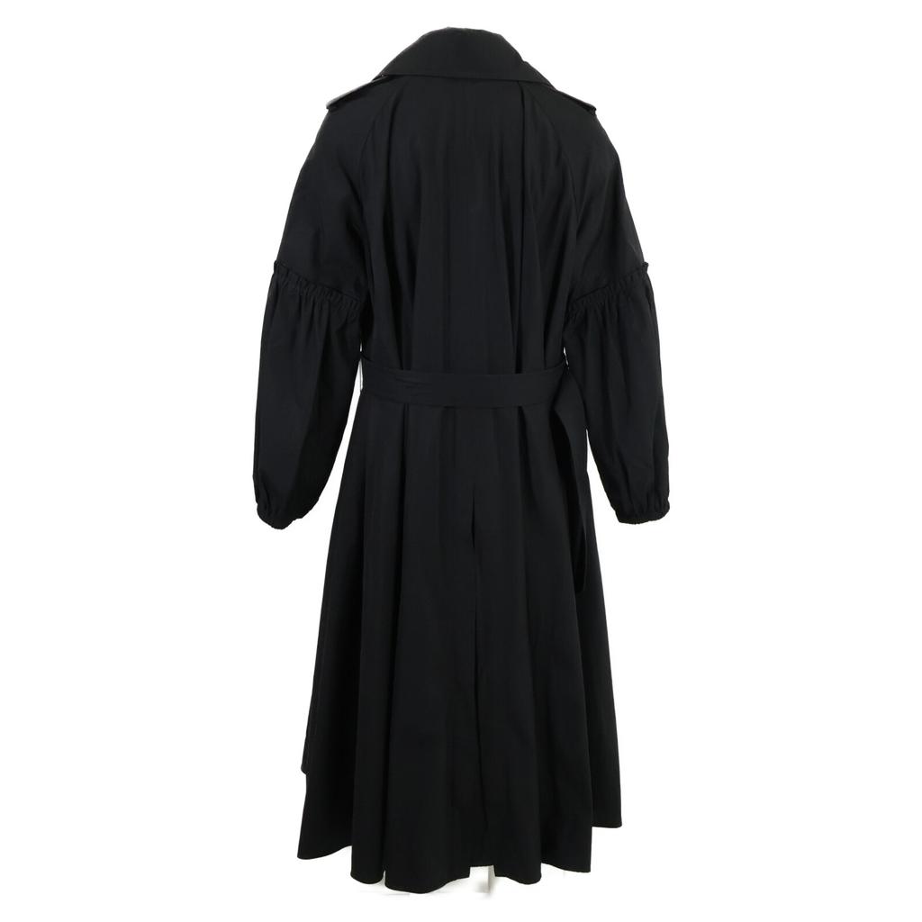 Max Mara 112102126 2020 Black Trench Coat Poplin Fabric Voluminous Sleeves coat 42 blackUsed