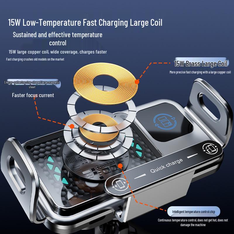 Foldable Car Phone Holder with Wireless Charging and Air Vent Mount