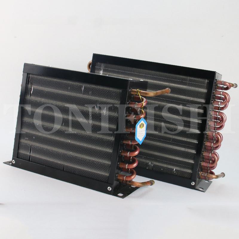 1/4P 3/8P Condenser Air Cold Water Cooling Radiator Copper Tube Aluminum Fin Heat Exchanger 2*8*250