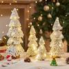 2025 Mini Christmas Tree Decoration Ornament Home Desktop Lights String Glowing Christmas Tree Xmas Holiday New Year Craft Decor