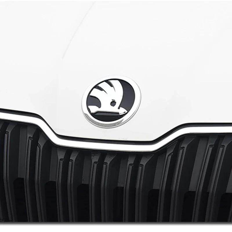 Uwhxm4 1Pcs Car Bonnet Hood Front Rear Trunk Badge Logo Emblem Sticker For Skoda Octavia Kodiaq Fabia Rapid Superb A5 A7 2 Kamiq Karoq