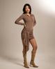 Kulsiseu Cs Hip Shirring Mini Dress-007 (Brown)