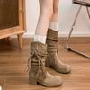 Fashion Fall/Winter 2025 Retro Thong Boots Summer Brown Platform Boots