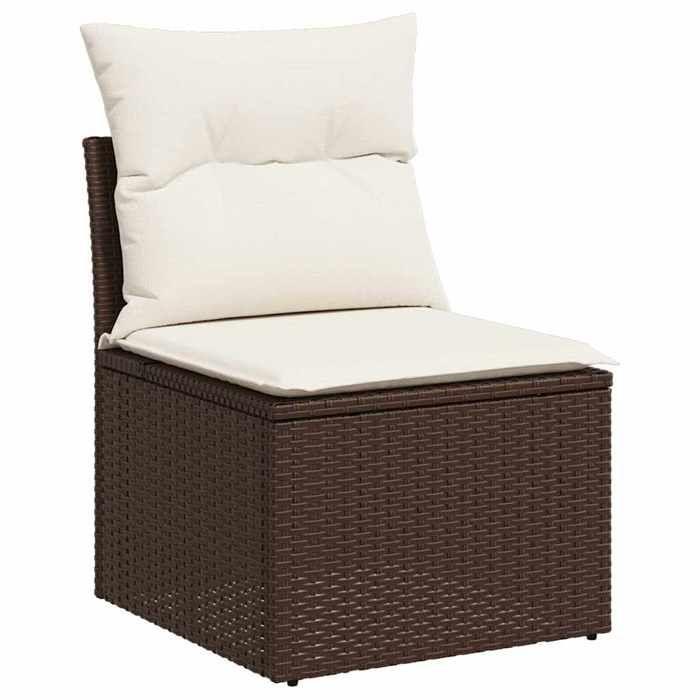 VidaXL Salon de jardin 8 pcs avec coussins marron résine tressée 3326844