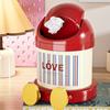 Round Garbage Bin with Lid Storage Bucket Creative Waste Bin  Bedroom