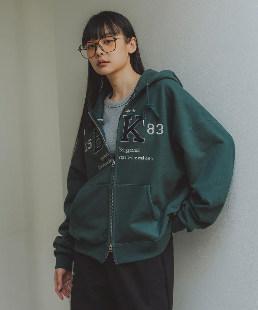 Bakken 1583 Bk Two-Way Zip-Up Hoodie Bk7978_Green