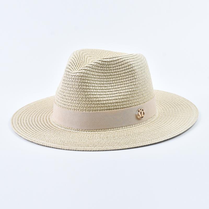 New Panama Soft Shaped Straw Hat for Women Men Summer Beach Sun Hats UV Protection Fedora Hat
