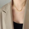 Korean Trendy Irregular Curve Gold-Plated Titanium Steel Minimalist Chain Necklace