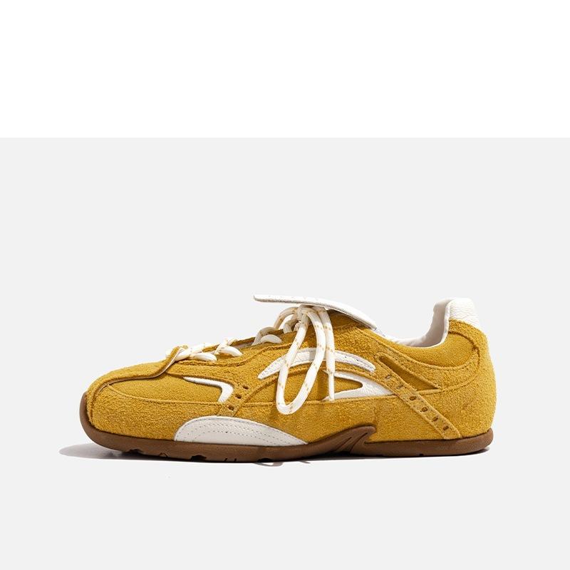 

Platform-soled German training shoes women s 2025 new inner height increase red fashion going out comfortable soft-soled casual retro sports shoes 40 жёлтый