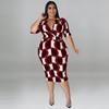 MY990 Womens Plus Size Dress Slim Fit Bodycon Midi With V-Neck Strap Milk Silk Fabric Office Chic Casual Wear 2025 Blue Orange Red Black Grey