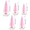 10Pcs Mini Xmas Tree Decor Plastic Wood Base Lightweight Desktop Christmas Pine Tree Ornament Gift Desktop Xmas Ornament