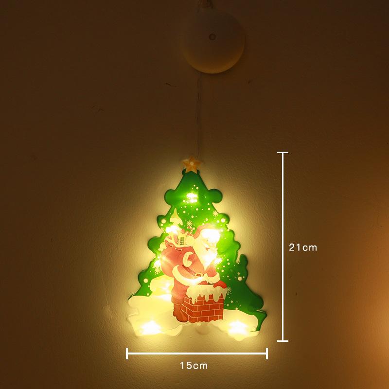 MAITA LED Luci a ventosa Babbo Natale Pupazzo di neve Luci da appendere alla finestra Luci decorative per l'albero di Natale