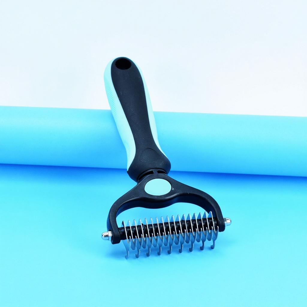 Dog Bath Brush Pet Cat Hair Removal Brush Double Sided Deshedding  Comb Pet Fur Knot Cutter Dog Grooming Shedding Tools