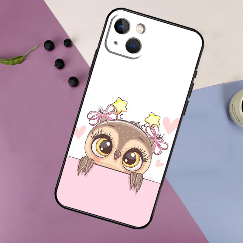 Cute Cartoon Owl Soft Phone Case For iPhone 16 15 14 13 12 11 Pro MAX XS X XR 7 8 Plus 13 12 Mini Back Cover