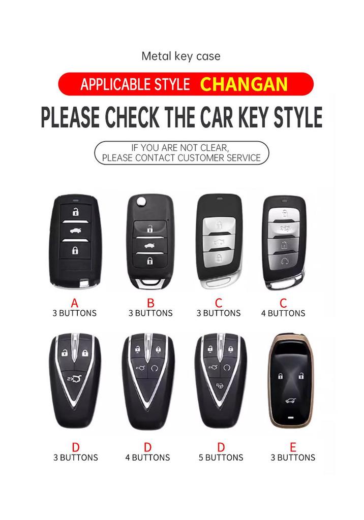 Changan Oshan Cos1° Car Key Case - Metal Shell Full Wrap with Buckle