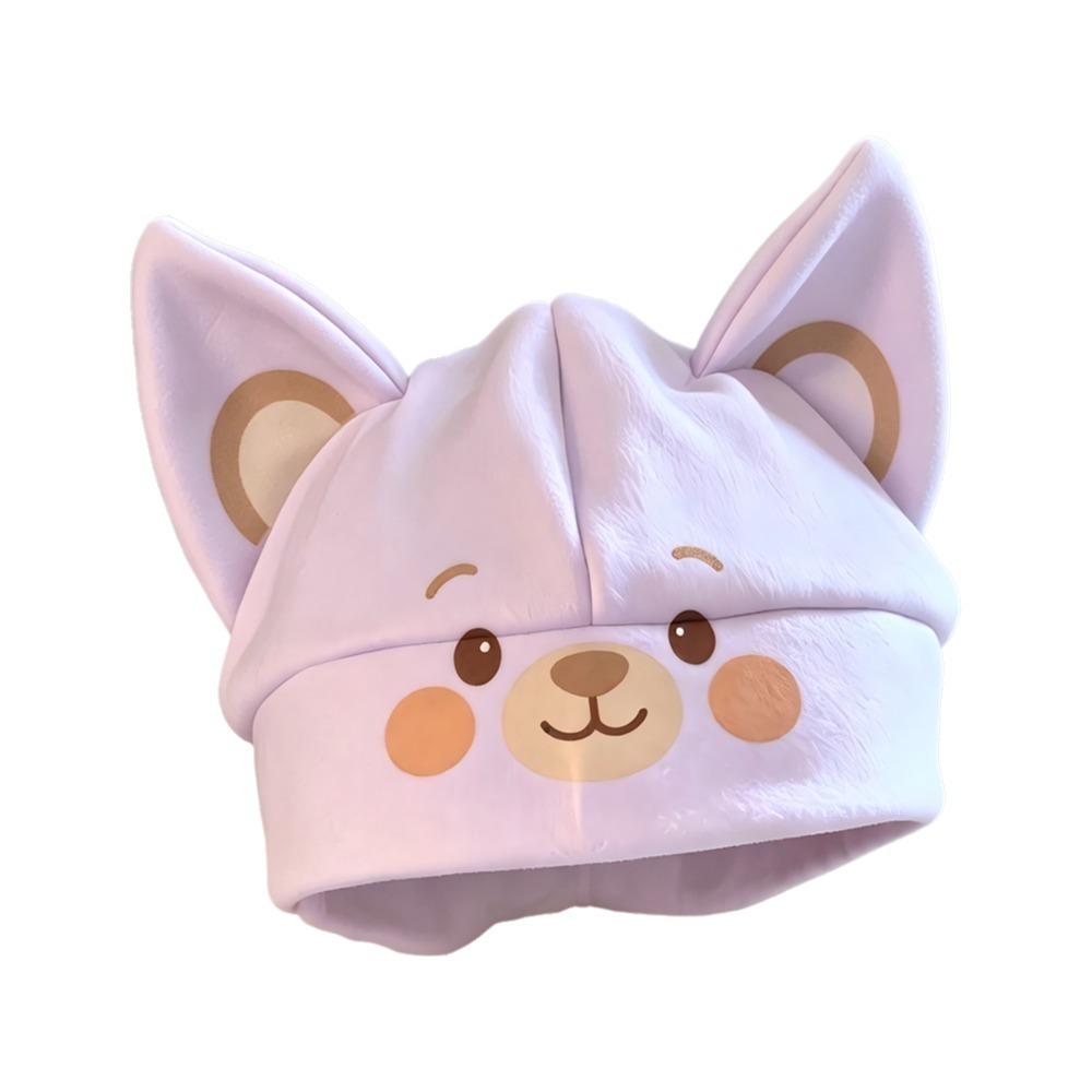 Foldover Cuff Cat Ear Beanie Hat Soft Plush Winter Skull Cap Gifts Plush Winter Hat Daily Outfits
