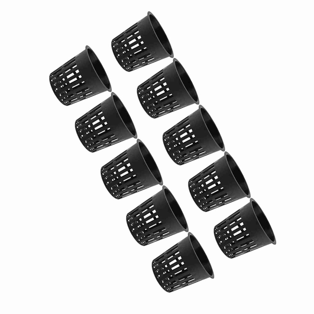 10pcsCelsiusSet   Safe Plastic Hydroponic Basket Cup for Garden Balcony Planting(Black)