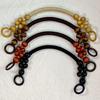 1pcs Nylon Hemp Rope Round Wooden Bead Handles for DIY Handbag, Vintage Ethnic Minimalist Style Wallet Chain Replacement Accessories