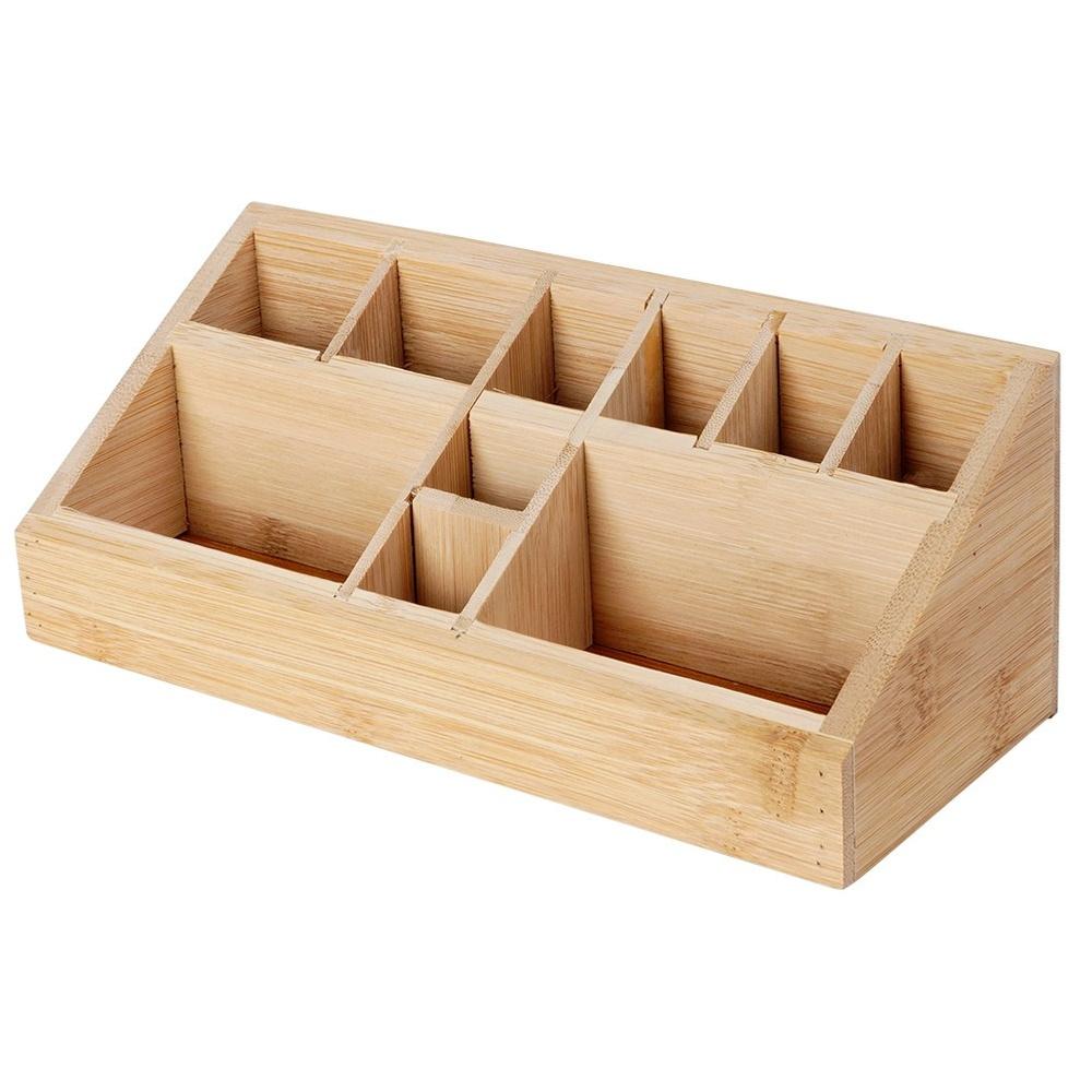 Bamboo Organizer Box Cosmetic Container Makeup Accessories