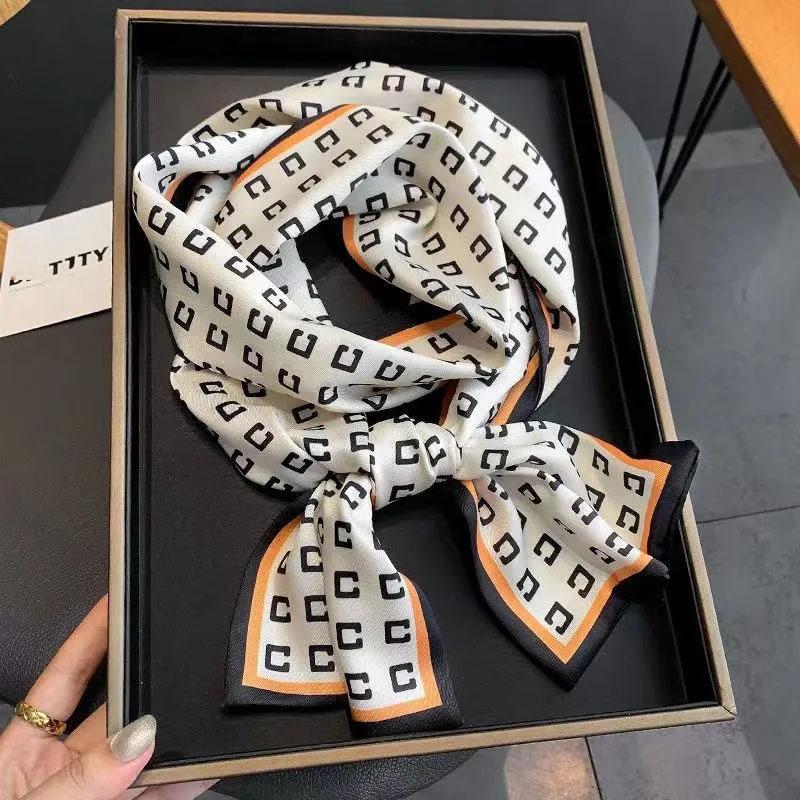 Skinny Satin Silk Scarf for Women Hair Bands Neck Tie Belt Headband Lady Wraps Headkerchief Bandana Silk-like