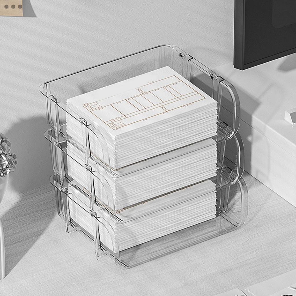 Transparenter Desktop-Schreibwaren-Organizer, stapelbar, Schreibwaren-Dateien, Ablage, Desktop-Organizer