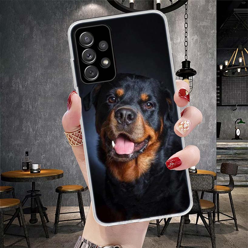 Rottweiler Dog Soft Phone Case For Samsung Galaxy A13 A14 A15 A16 A17 A53 A54 A55 A56 A57 A33 A34 A35 A36 A37 A23 A24 A25 A26 Ga